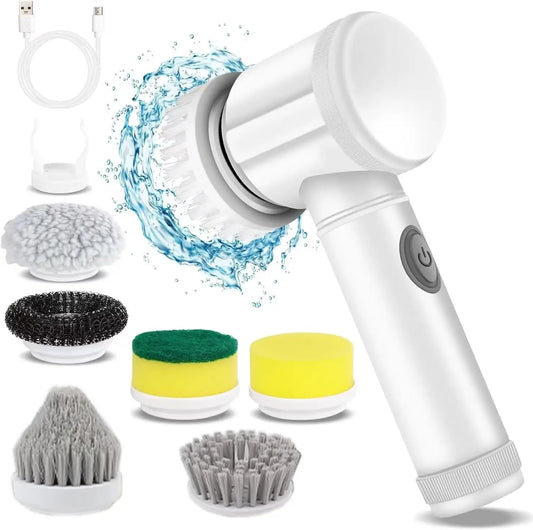 Electric Spin Scrubber for Bathroom Kitchen Cleaning! with 5 Electric Cleaning Brush Heads Ideal for Tub, Floortile Window Sink